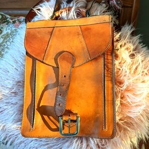 Authentic all leather crossbody purse